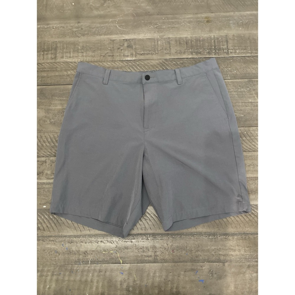 Banana Republic Mens Size 40 Flat Front Chino Shorts Comfort Waist Stretch Gray